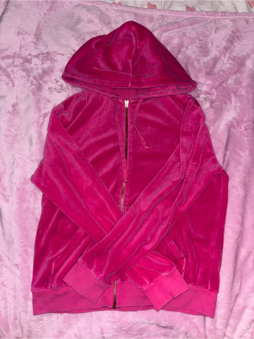 Vintage 2000s Juicy Couture Hot Pink Zip-Up Hoodie